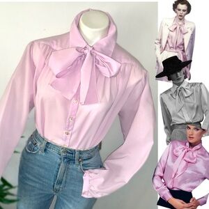 v i n t a g e :: Dreamy High Neck Tie Secretary Blouse